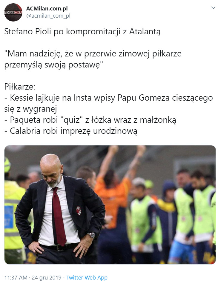 ZACHOWANIE piłkarzy Milanu po porażce 0:5 z Atalantą xD